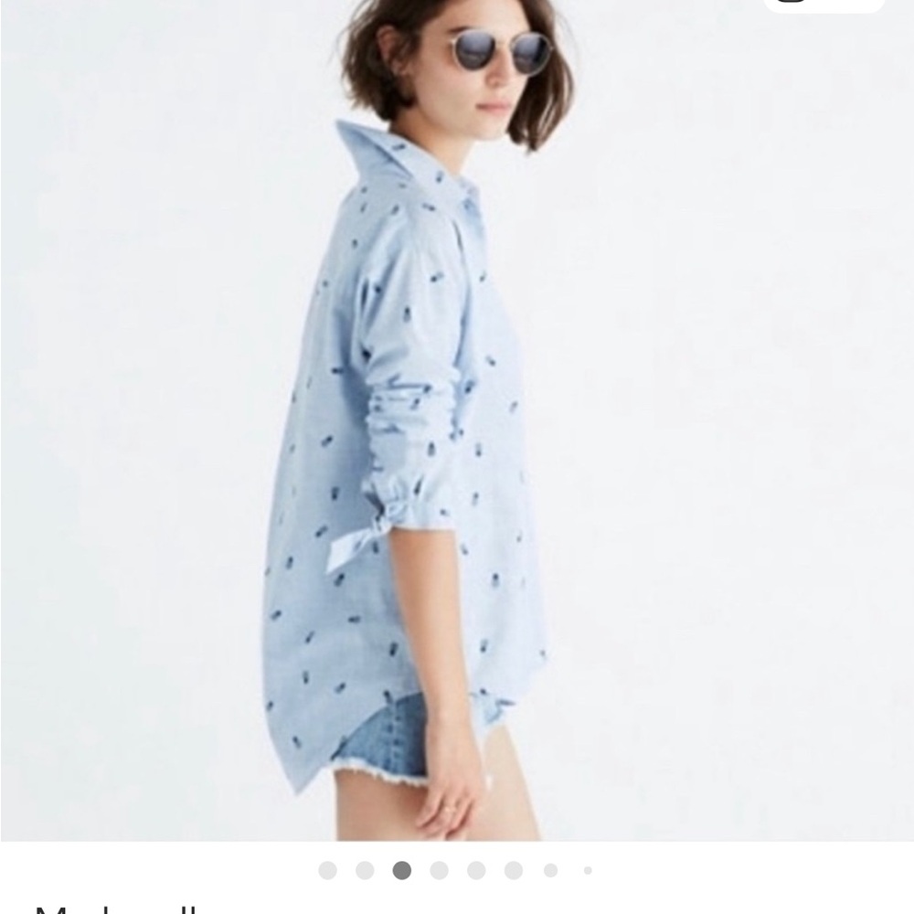 Madewell shrunken trapeze shirt in pineapple print. L